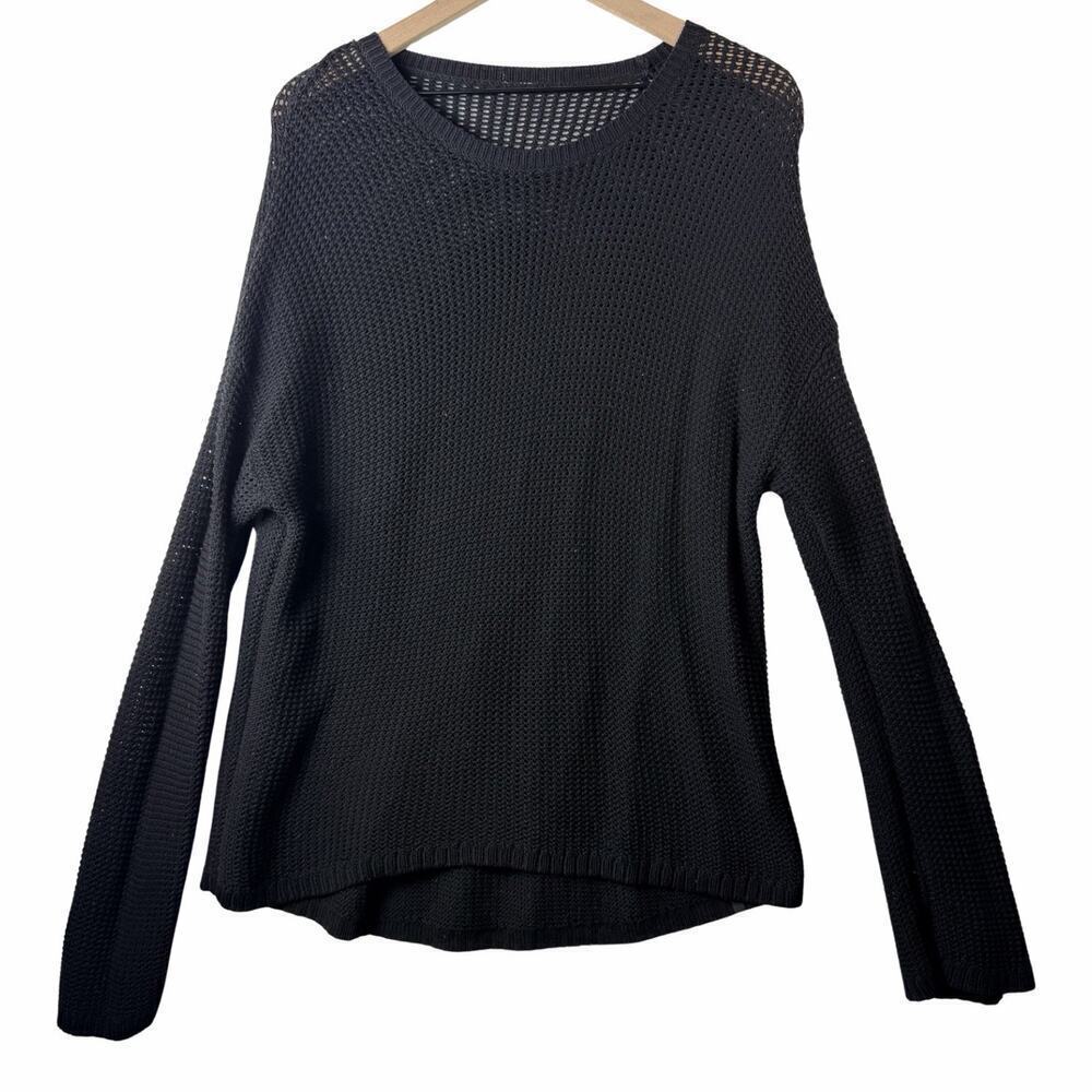 Lululemon Easy Embrace Long Sleeve Sweater Black 100% Cotton Women's L/XL